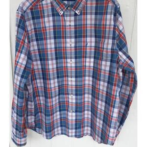 NAUTICA Men's Plaid Button-Down Cotton Dress Shirt Size XXL